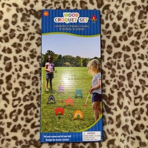 Wood Croquet Set for Kids - Colorful Animal Design